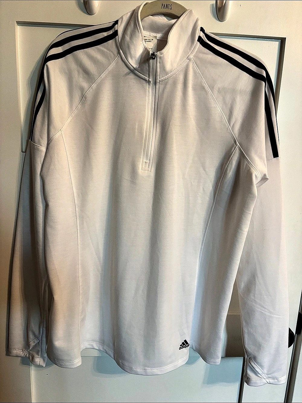 adidas Full Zip Pullover Women's White & Black XL NWT